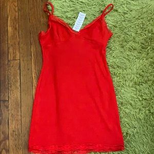 Body Con Lace Trimmed Ribbed Dress NWT